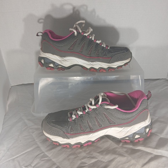 Skechers Sport Womens 12087 CCPK Gray Pink Memory Foam Sneakers Size 6.5 - Picture 2 of 9